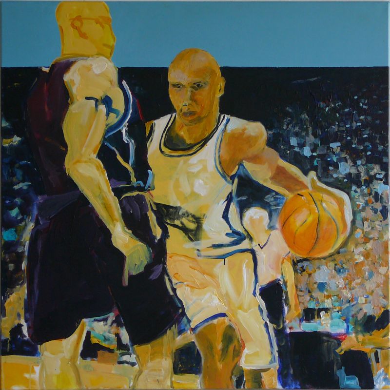 Basketball NBA, Acryl auf Leinwand, 100x100